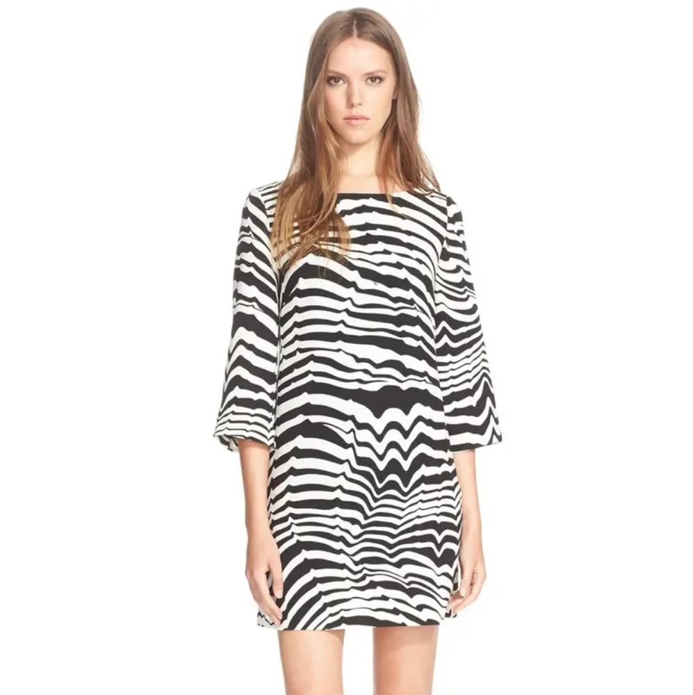 NWT, Trina Turk Vintage Lesley Zebra Print Dress (flaws)